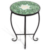 Outdoor Indoor Steel Round Accent Table Mosaic Plant Stand Cobalt Table - Bestoutdor