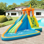 Inflatable Water Slide Giant Water Park Bouncy Castle for Kids Backyard Outdoor Indoor Fun with Splash Pool, Climbing Wall & 740W Blower