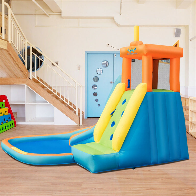 Inflatable Water Slide Kids Giant Bouncy Castle Water Park with Slide, Splash Pool & Climbing Wall for Indoor Outdoor Backyard Fun Party Gifts