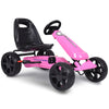 Kids Pedal Go Kart 4-Wheel Pedal-Powered Ride On Car with 2-Position Adjustable Seat