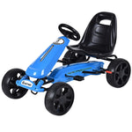 Kids Pedal Go Kart 4-Wheel Pedal-Powered Ride On Car with 2-Position Adjustable Seat