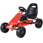 Kids Pedal Go Kart 4-Wheel Pedal-Powered Ride On Car with 2-Position Adjustable Seat