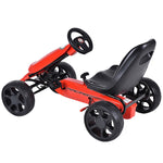 Kids Pedal Go Kart 4-Wheel Pedal-Powered Ride On Car with 2-Position Adjustable Seat