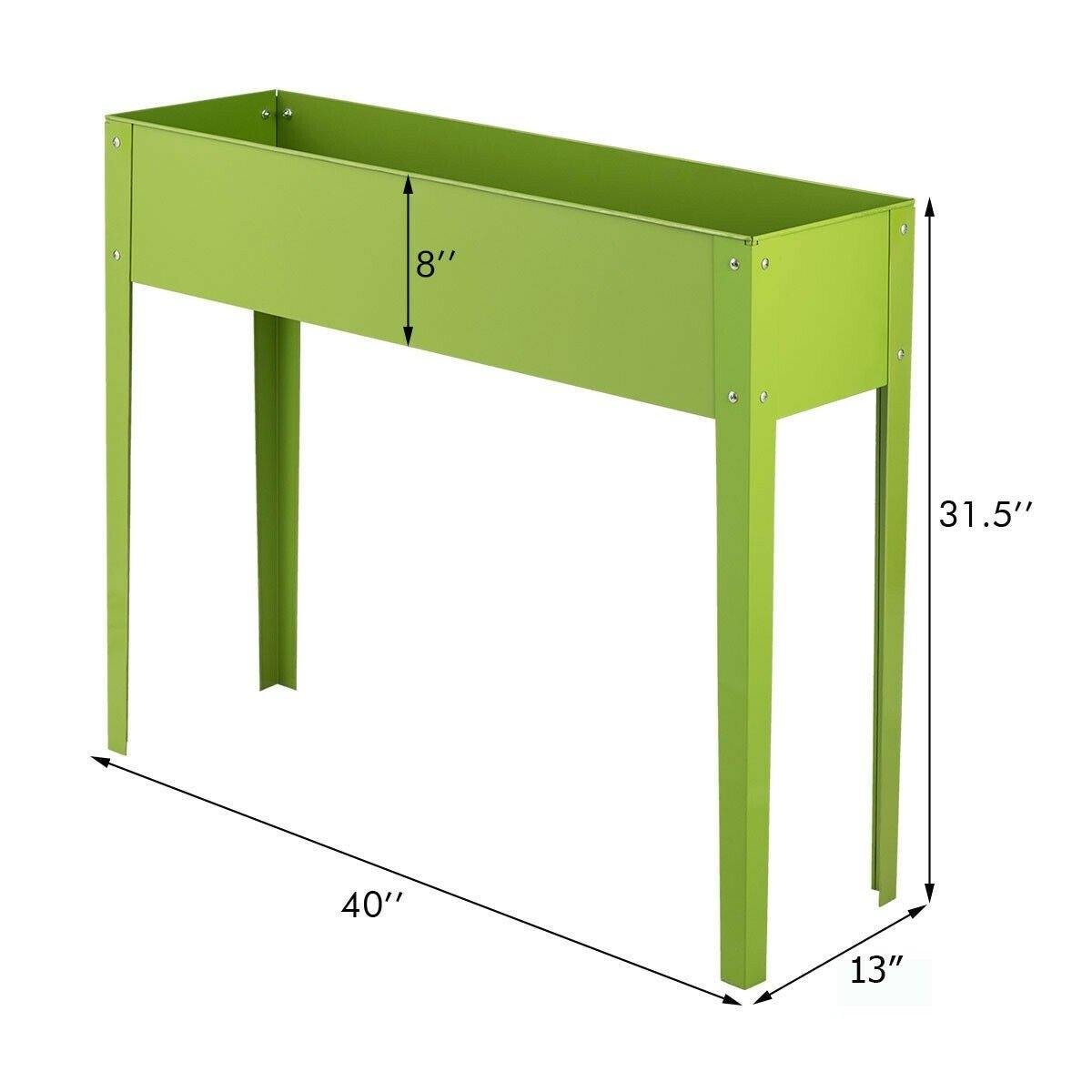 40" L x 13" W Outdoor Metal Raised Garden Bed Elevated Planter Box - Bestoutdor