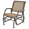 Metal Outdoor Swing Glider Chair Porch Glider Patio Rocking Chair with Breathable Mesh for Backyard Poolside