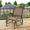 Metal Outdoor Swing Glider Chair Porch Glider Patio Rocking Chair with Breathable Mesh for Backyard Poolside