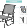 Metal Outdoor Swing Glider Chair Porch Glider Patio Rocking Chair with Breathable Mesh for Backyard Poolside