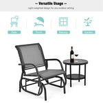 Metal Outdoor Swing Glider Chair Porch Glider Patio Rocking Chair with Breathable Mesh for Backyard Poolside