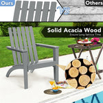 Outdoor Acacia Wood Adirondack Chair Weather Resistant Patio Adirondack Armchair for Garden Backyard