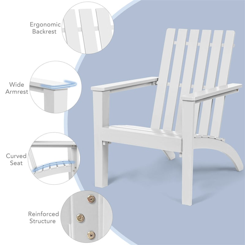 Outdoor Acacia Wood Adirondack Chair Weather Resistant Patio Adirondack Armchair for Garden Backyard