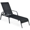 Outdoor Sling Chaise Lounge Chair Reclining Patio Chair Sunbathing Chair with Adjustable Backrest