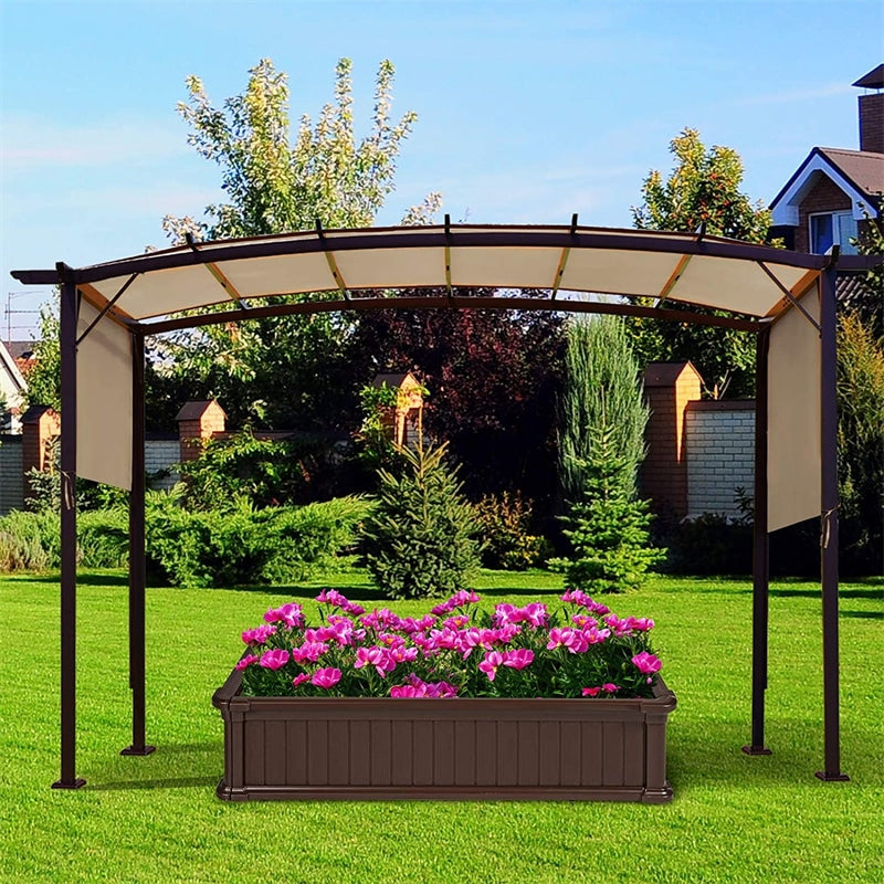 17' x 7' Universal Canopy Replacement Cover, Waterproof Sun-Protective Pergola Shade Cover with 6 Copper Grommets & 4 Straps for Outdoor Sun Awning