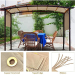 17' x 7' Universal Canopy Replacement Cover, Waterproof Sun-Protective Pergola Shade Cover with 6 Copper Grommets & 4 Straps for Outdoor Sun Awning