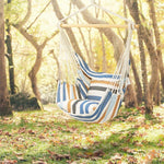 Hammock Chair Hanging Rope Swing Chair Cotton Rope Hammock Chair with 2 Cushions for Bedroom Patio Porch Yard Balcony Tree