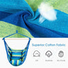 Hammock Chair Hanging Rope Swing Chair Cotton Rope Hammock Chair with 2 Cushions for Bedroom Patio Porch Yard Balcony Tree