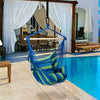 Hammock Chair Hanging Rope Swing Chair Cotton Rope Hammock Chair with 2 Cushions for Bedroom Patio Porch Yard Balcony Tree