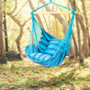 Hammock Chair Hanging Rope Swing Chair Cotton Rope Hammock Chair with 2 Cushions for Bedroom Patio Porch Yard Balcony Tree