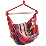 Hammock Chair Hanging Rope Swing Chair Cotton Rope Hammock Chair with 2 Cushions for Bedroom Patio Porch Yard Balcony Tree