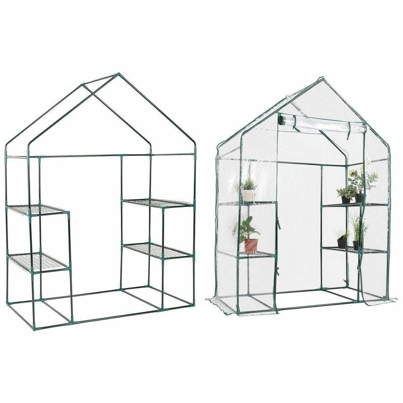 Outdoor Portable 4 Shelves Walk-in Greenhouse - Bestoutdor