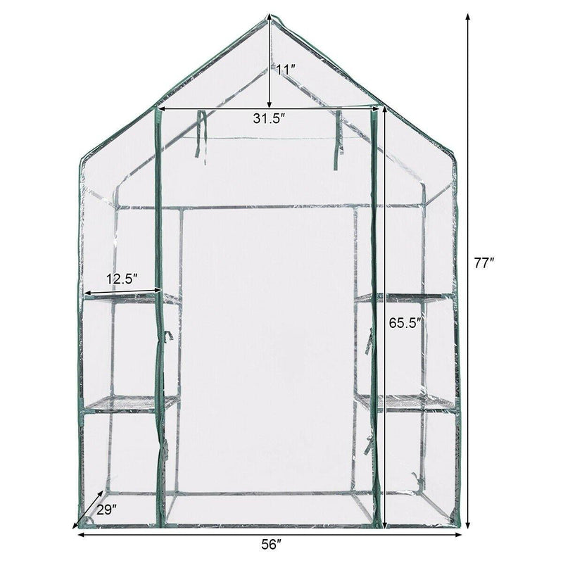 Outdoor Portable 4 Shelves Walk-in Greenhouse - Bestoutdor