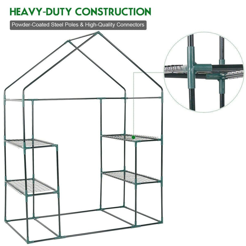 Outdoor Portable 4 Shelves Walk-in Greenhouse - Bestoutdor