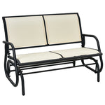 48" Outdoor Glider Bench 2 Person Patio Swing Glider Chair Backyard Rocking Loveseat Rocker Bench with Metal Frame, Breathable Fabric