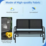 48" Outdoor Glider Bench 2 Person Patio Swing Glider Chair Backyard Rocking Loveseat Rocker Bench with Metal Frame, Breathable Fabric