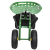 Outdoor Rolling Garden Cart Wagon Garden Scooter with 360° Swivel Seat