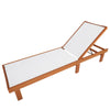 Outdoor Chaise Lounge Eucalyptus Wood Reclining Pool Lounge Chair with 5-Position Adjustable Backrest & Quick-Drying Fabric