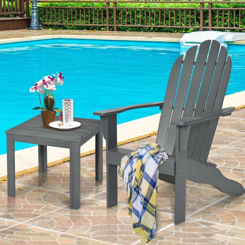 Outdoor Wooden Folding Adirondack Chair for Patio Garden - Bestoutdor