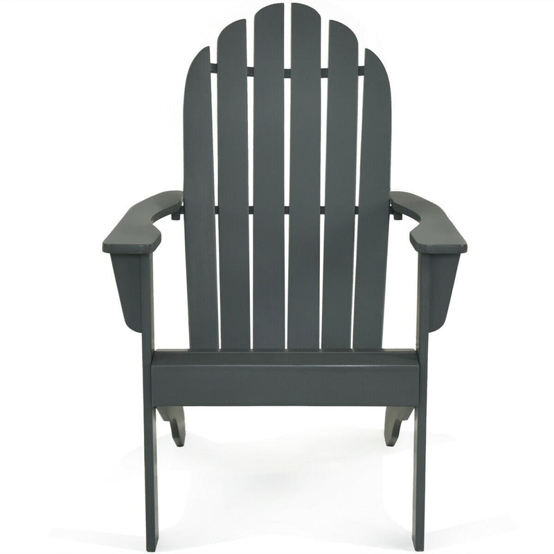 Outdoor Wooden Folding Adirondack Chair for Patio Garden - Bestoutdor