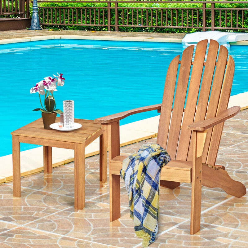 Outdoor Wooden Folding Adirondack Chair for Patio Garden - Bestoutdor