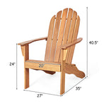 Outdoor Wooden Folding Adirondack Chair for Patio Garden - Bestoutdor