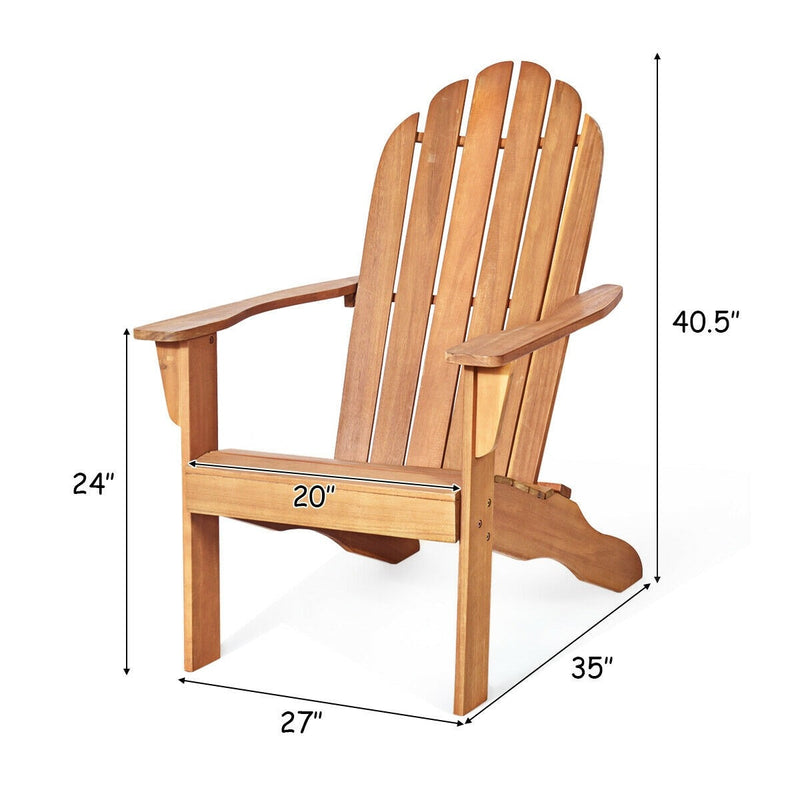 Outdoor Wooden Folding Adirondack Chair for Patio Garden - Bestoutdor