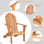 Outdoor Wooden Folding Adirondack Chair for Patio Garden - Bestoutdor