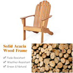 Outdoor Wooden Folding Adirondack Chair for Patio Garden - Bestoutdor