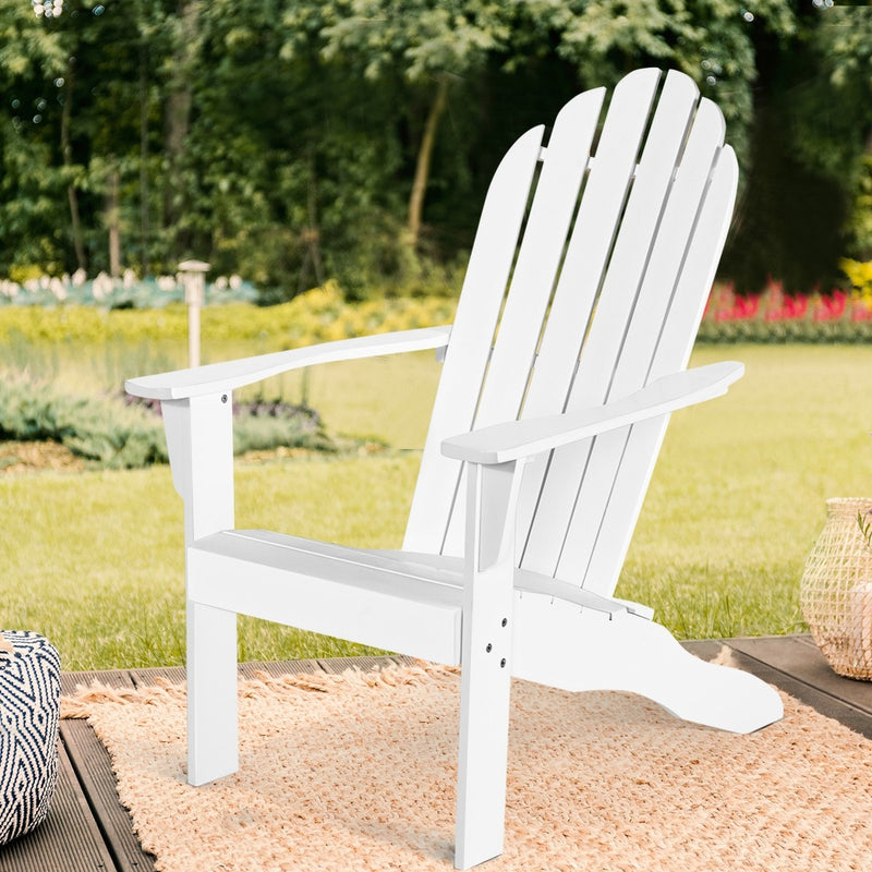 Outdoor Wooden Folding Adirondack Chair for Patio Garden - Bestoutdor