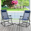 2PCS Patio Folding Rocking Chairs High Back Outdoor Rockers Camping Chairs with Pillows, Armrests & Footrests