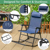 Outdoor Folding Rocking Chair Zero Gravity Patio Rocker High Back Camping Chair with Headrest, Ergonomic Armrests & Footrest