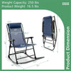 2PCS Patio Folding Rocking Chairs High Back Outdoor Rockers Camping Chairs with Pillows, Armrests & Footrests