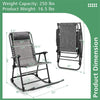 2PCS Patio Folding Rocking Chairs High Back Outdoor Rockers Camping Chairs with Pillows, Armrests & Footrests