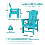 Patio Kids Adirondack Chair Outdoor Chair with Ergonomic Backrest