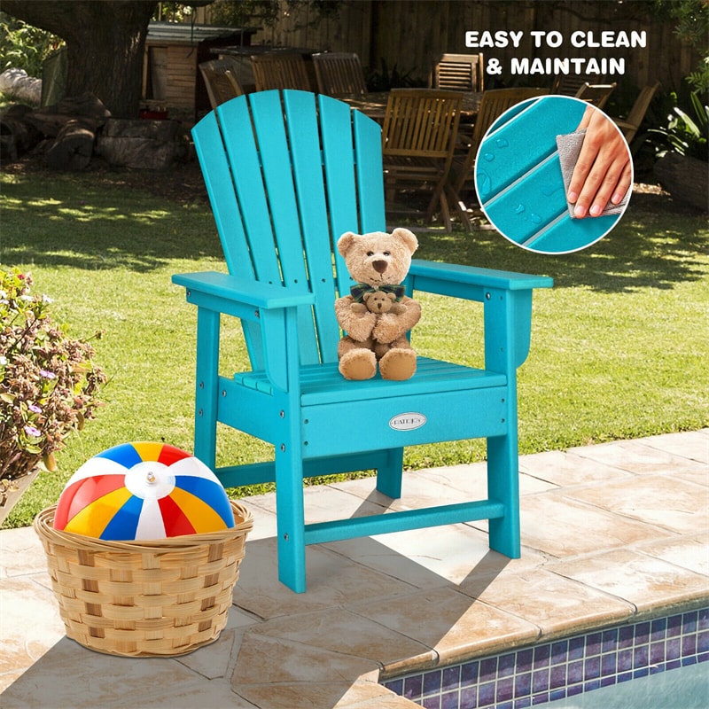 Patio Kids Adirondack Chair Outdoor Chair with Ergonomic Backrest