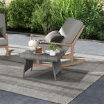 Patio Wicker Folding Side Table Outdoor PE Rattan Coffee Table Poolside Garden Lawn Bistro Table with Steel Frame