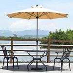 9' Patio Umbrella 8 Sturdy Ribs Market Umbrella Outdoor Table Umbrella with Crank System & 1.5" Aluminum Pole for Garden Lawn Deck