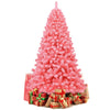 7.5FT Pink Snow Flocked Christmas Tree Hinged Artificial Xmas Tree with 1364 PVC Branch Tips & Folding Metal Stand for Indoor Holiday Decor