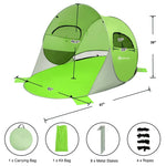 Pop Up Beach Tent Anti-UV UPF 50+ Portable Camping Sun Shade Shelter