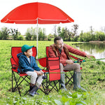 Portable Double Folding Picnic Chair with Umbrella & Mini Table