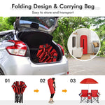 Portable Double Folding Picnic Chair with Umbrella & Mini Table