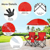 Portable Double Folding Picnic Chair with Umbrella & Mini Table